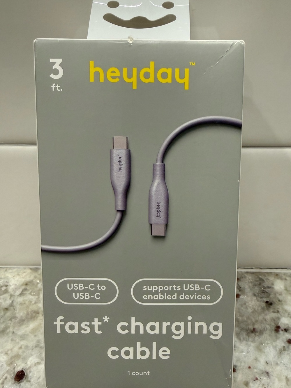 3/$15* heyday Purple USB-C to USB-C Fast Charging Cable NWT
